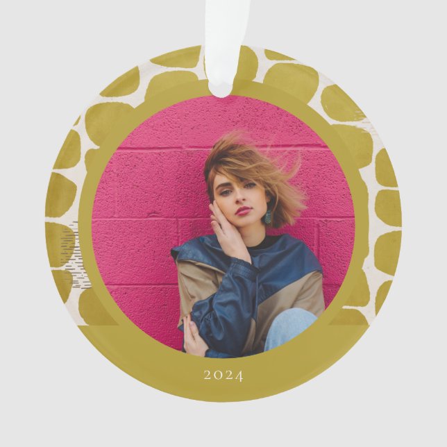 Ornamento de Fotografias de Padrão abstrato (Frente)