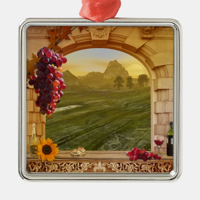 Ornamento de Fotografias de Vineyard Personalizáve (Frente)