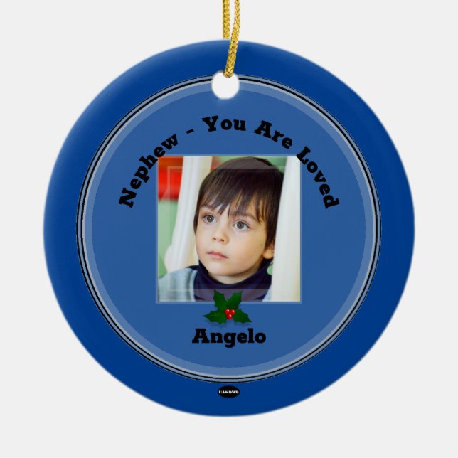 Ornamento de Fotos com Mistletoe HAMbWG (Frente)