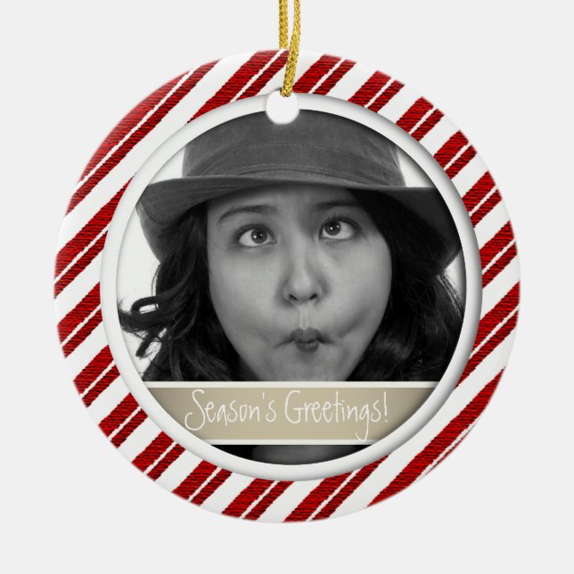 Ornamento de Fotos de Feriado de Feriado com Grama (Frente)