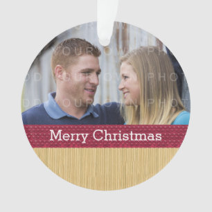 Ornamento de Fotos de Natal Russo Rosa