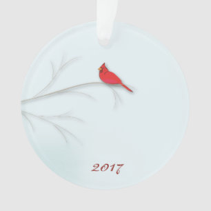Ornamento de Fotos Editável do Cardeal Vermelho