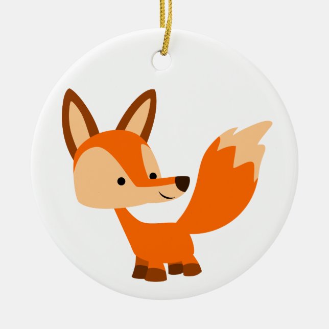 Ornamento de Fox de Cartoon Bonito (Frente)