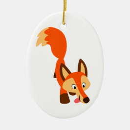 Ornamento de Fox de Cartoon Inquisitivo Bonito