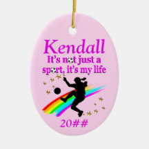 ORNAMENTO DE FUTEBOL DA MENINA PERSONALIZADO E DAT