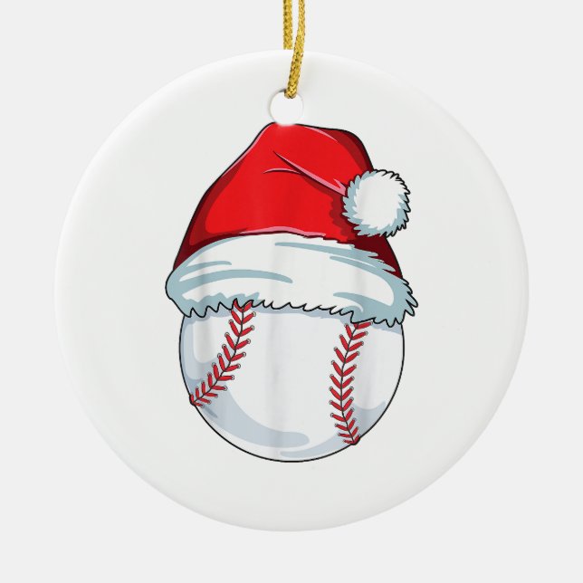 Ornamento de Garotos da Bola Santa Hat de Baseball (Frente)