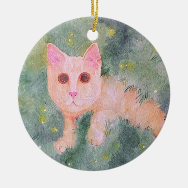 Ornamento de Gatinho de Natal (Frente)
