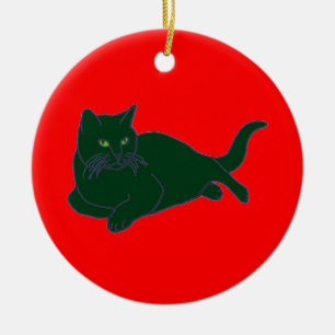 Ornamento de Gatinhos Vermelhos e Verdes