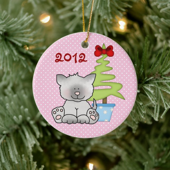Ornamento de Gato de Natal de 1rua do Bebê Persona (Árvore)