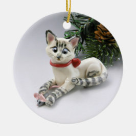 Ornamento de Gato de Ponto Siamese Lynx