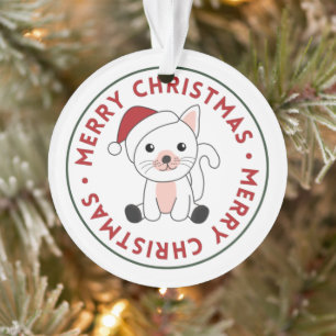 Ornamento de Gatos de Gatos de Natal e Neve