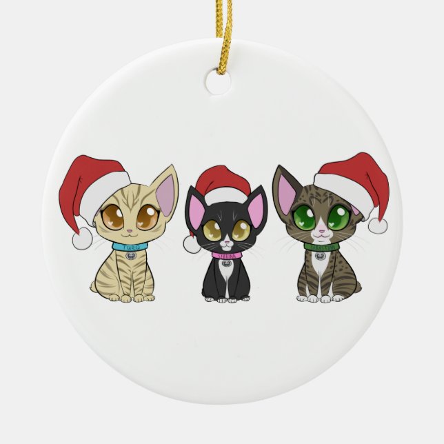 Ornamento de Gatos de Natal! (Frente)