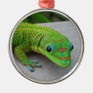 Ornamento de Gecko Dourado Dia de Poeira