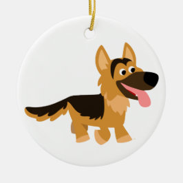 Ornamento de German shepherd de Cartoon em Cute