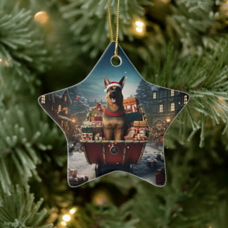 Ornamento de german shepherd de Natal, Pet Lover C