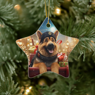 Ornamento de german shepherd de Natal, Pet Lover C
