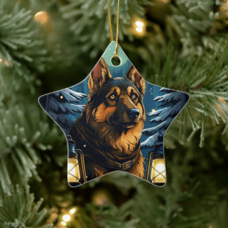 Ornamento de german shepherd de Natal, Pet Lover C