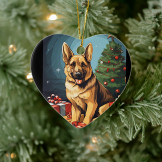 Ornamento de german shepherd de Natal, Pet Lover C