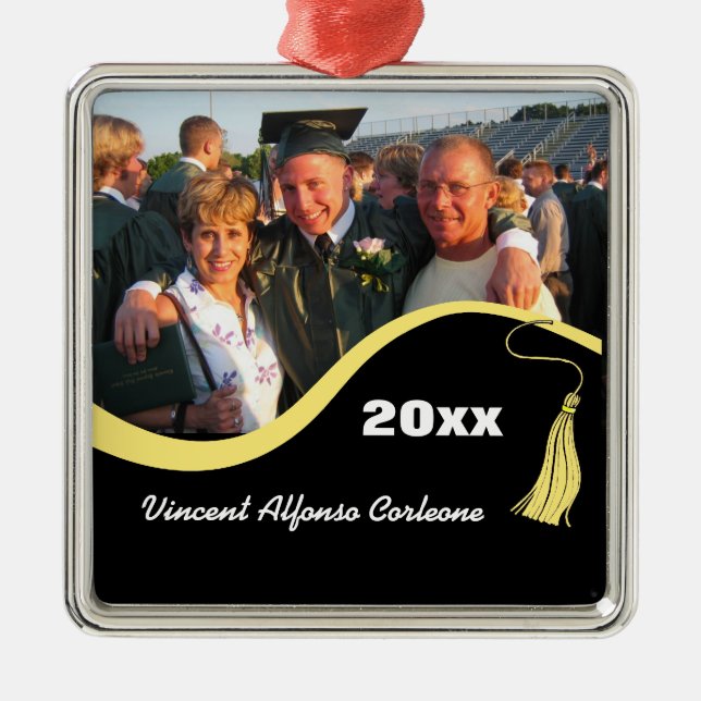 Ornamento de Graduação de Tassel Amarelo Personali (Frente)