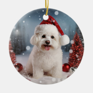 Ornamento de Guarda-de-Natal Bichon Frise