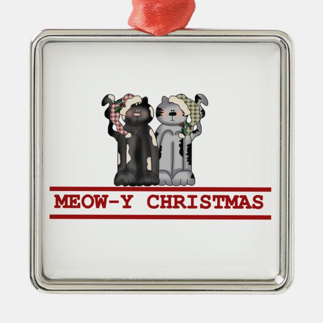 Ornamento de Guarda de Natal de Meow-y (Frente)