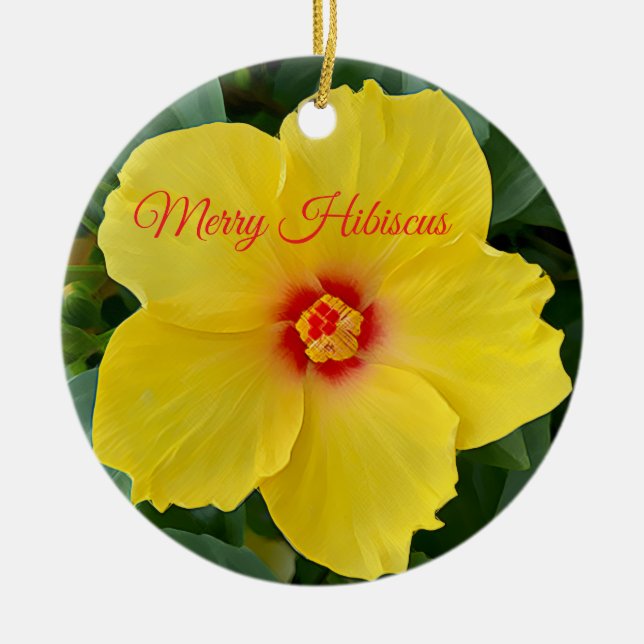 Ornamento de Hibiscus Amarelo (Frente)