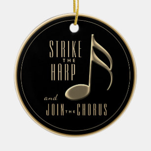 Ornamento de inverno do Coro Escolar Preto e Doura