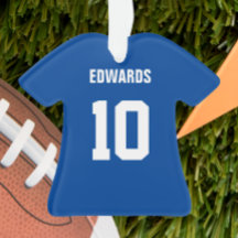 Ornamento de Jersey Azul e Branco Escuro de Futebo