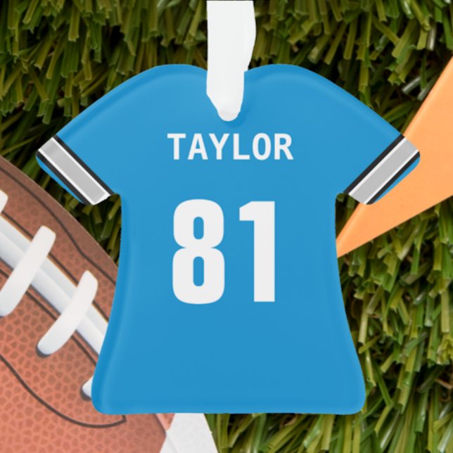 Ornamento de Jersey Blue Silver Black & White (Criador carregado)