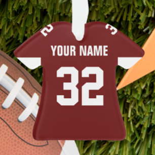 Ornamento de Jersey Red & White Dark de Futebol