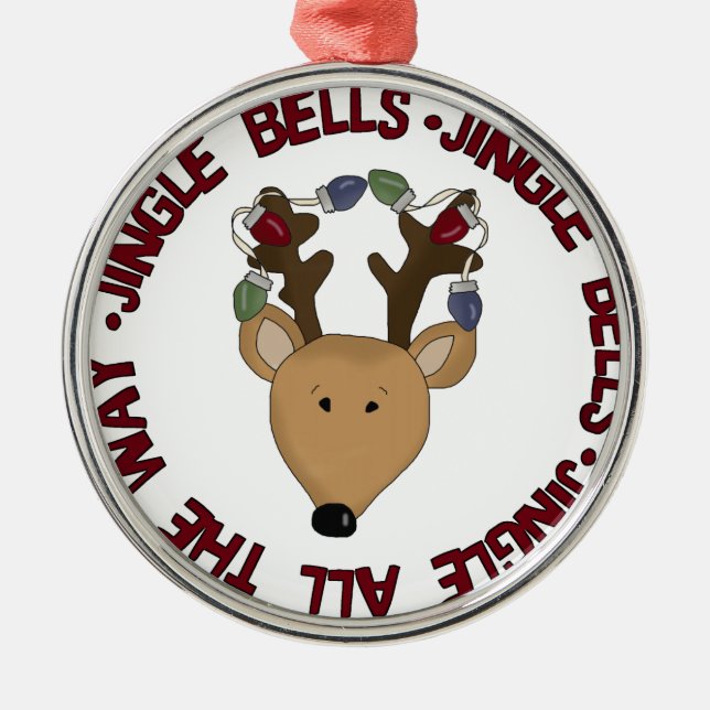 Ornamento de Jingle Bells Reindeer Keepsaet (Frente)
