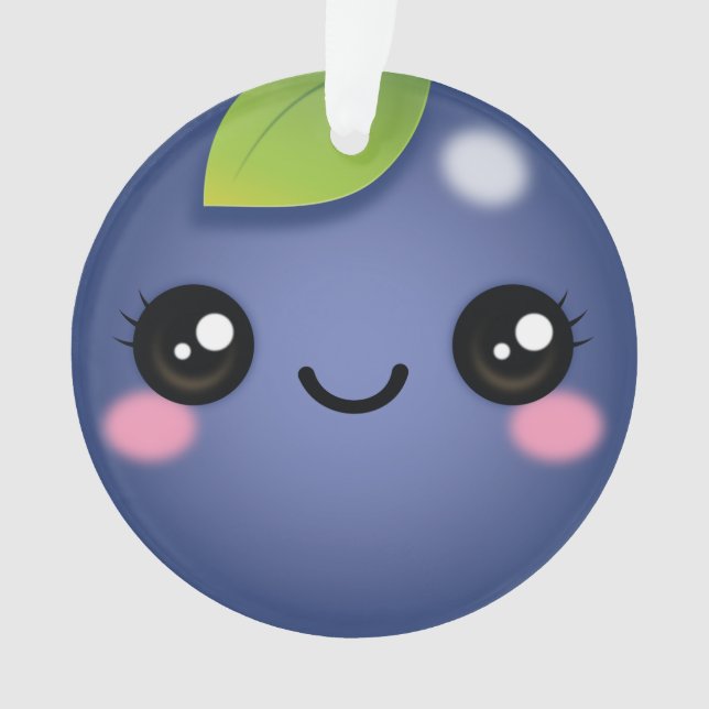 Ornamento de Kawaii Blueberry (Frente)