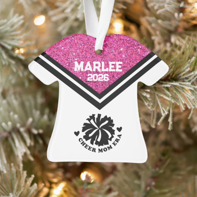 Ornamento de Mãe Personalizado Rosa e Preto (Árvore)