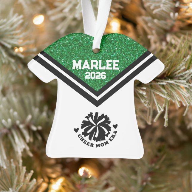 Ornamento de Mãe Personalizado Verde e Preto (Árvore)