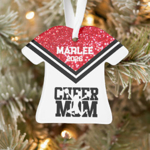 Ornamento de Mãe Personalizado Vermelho e Preto