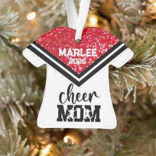 Ornamento de Mãe Personalizado Vermelho e Preto