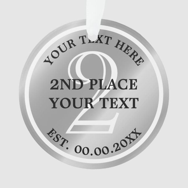 Ornamento de Medalhas de Prata para segundo lugar  (Frente)