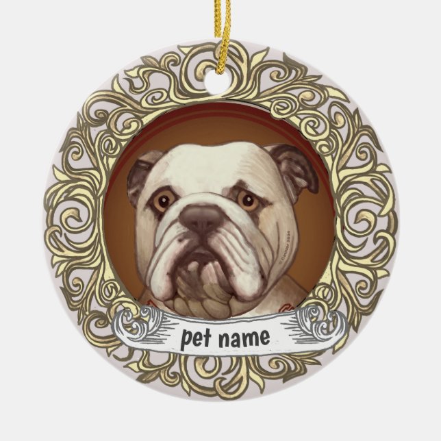 Ornamento de Memória de Alojamento de Bulldog (Frente)
