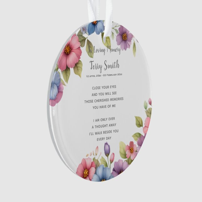 Ornamento de Memória Funeral/Memorial (Frente)