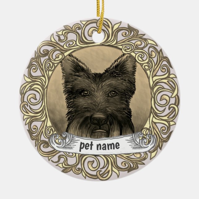 Ornamento de Memória Scotty Dog Loving (Frente)