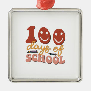 Ornamento De Metal 100 Dias De Escola