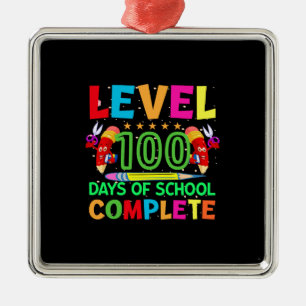 Ornamento De Metal 100 Dias De Escola Completos Nível