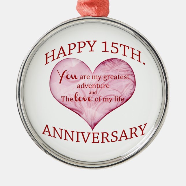 Ornamento De Metal 15o. Aniversário (Frente)