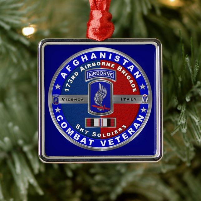 Ornamento De Metal 173rd Airborne Brigade Afghanistan Vet Christmas (Árvore)