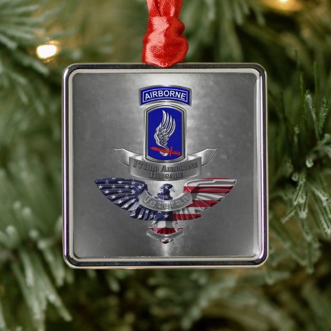 Ornamento De Metal 173rd Airborne Brigade Veteran Christmas (Árvore)
