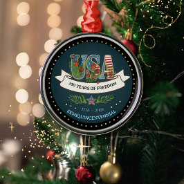 Ornamento De Metal 1776-2026 Semiquincentennial Midnight Blue