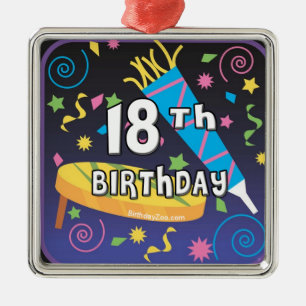 Ornamento De Metal 18º Aniversário Favorece