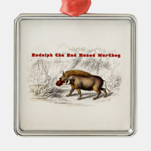 Ornamento De Metal 1800s do vintage o vermelho cheirou Warthog