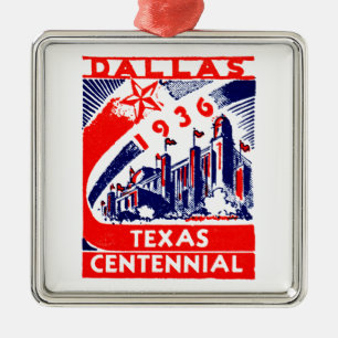 Ornamento De Metal 1936 Dallas Texas Centennial