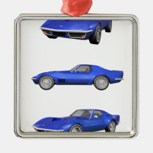 Ornamento De Metal 1970 Corvette: Término Azul:
